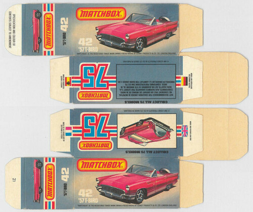 Matchbox Miniatures Picture Box L Type 1957 Ford Thunderbird Collectible Packaging e76631c7 a1ad 4e0