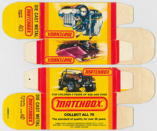 Matchbox Miniatures Generic Cardboard Box M Type Chevrolet Corvette T Top Collectible Packaging 2df7