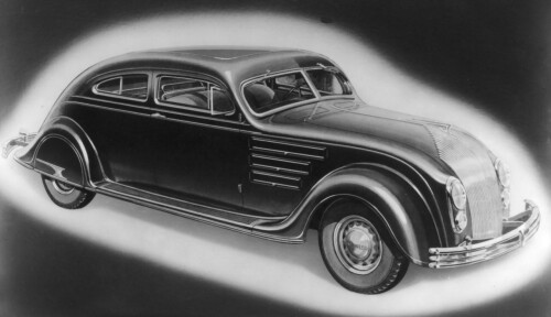 1934 Chrysler Airflow 2 Door Art Work fvr BW (DaimlerChrysler Historical Collection)