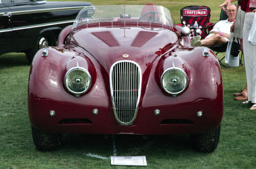 1950 Jaguar XK120 roadster maroon front