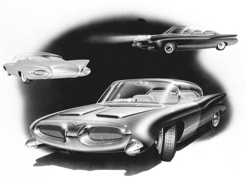 Futuristic Art Work (circa 1950s) 5 BW (DaimlerChrysler Historical Collection)