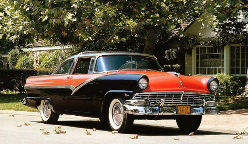 1956 Ford Fairlane Crown Victoria Coupe Black & Red fvl