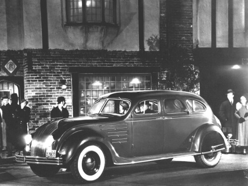 1934 Chrysler Imperial Airflow At Night fvl BW (DaimlerChrysler Historical Collection)