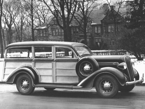 1936 Plymouth Westchester Station Wagon fsvr BW (DaimlerChrysler Historical Collection)