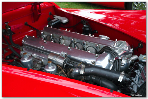 1955 Jaguar XK140 roadster red engine 2