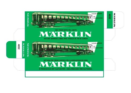 Marklin 4032 D Zug Wagon Mit Schlusslichtern