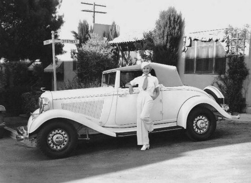 1932 DeSoto Roadster & Penny Singleton BW (DaimlerChrysler Historical Collection)