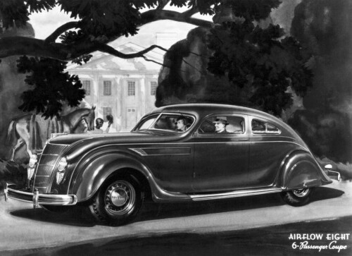 1935 Chrysler Airflow 2 Door Car Adertisement fvl BW (DaimlerChrysler Historical Collection)