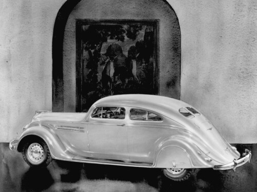 1934 Chrysler Airflow 2 Door Art Work rsv BW (DaimlerChrysler Historical Collection)