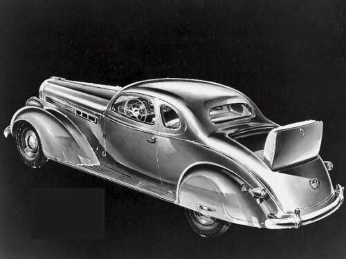 1938 Chrysler Imperial 2 Door Coupe Art Work rvl BW (DaimlerChrysler Historical Collection)