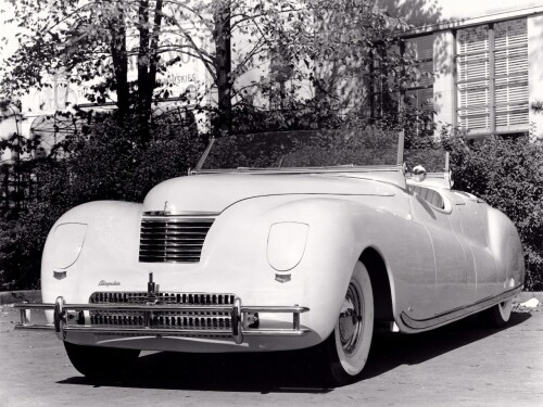 1941 Chrysler Newport Dual Cowl Phaeton Show Car by LeBaron Low fvl BW (DaimlerChrysler Historical C