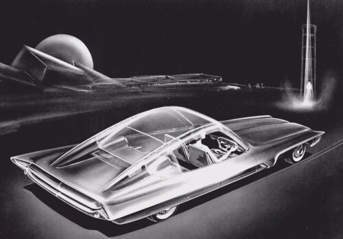 Futuristic Art Work (circa 1950s) 6 BW (DaimlerChrysler Historical Collection)