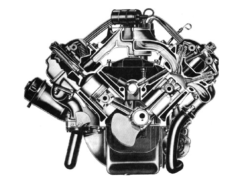 1951 Chrysler FirePower Hemi V 8 Cross Section BW (DaimlerChrysler Historical Collection)