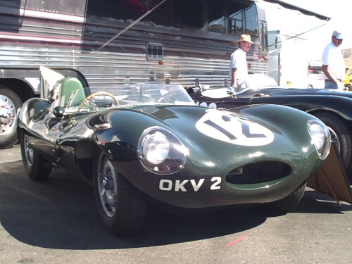 195x Jaguar D Type Race Car Green fvl