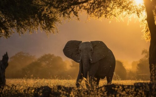 elephant forest sunbeams morning 4k hd animals t2